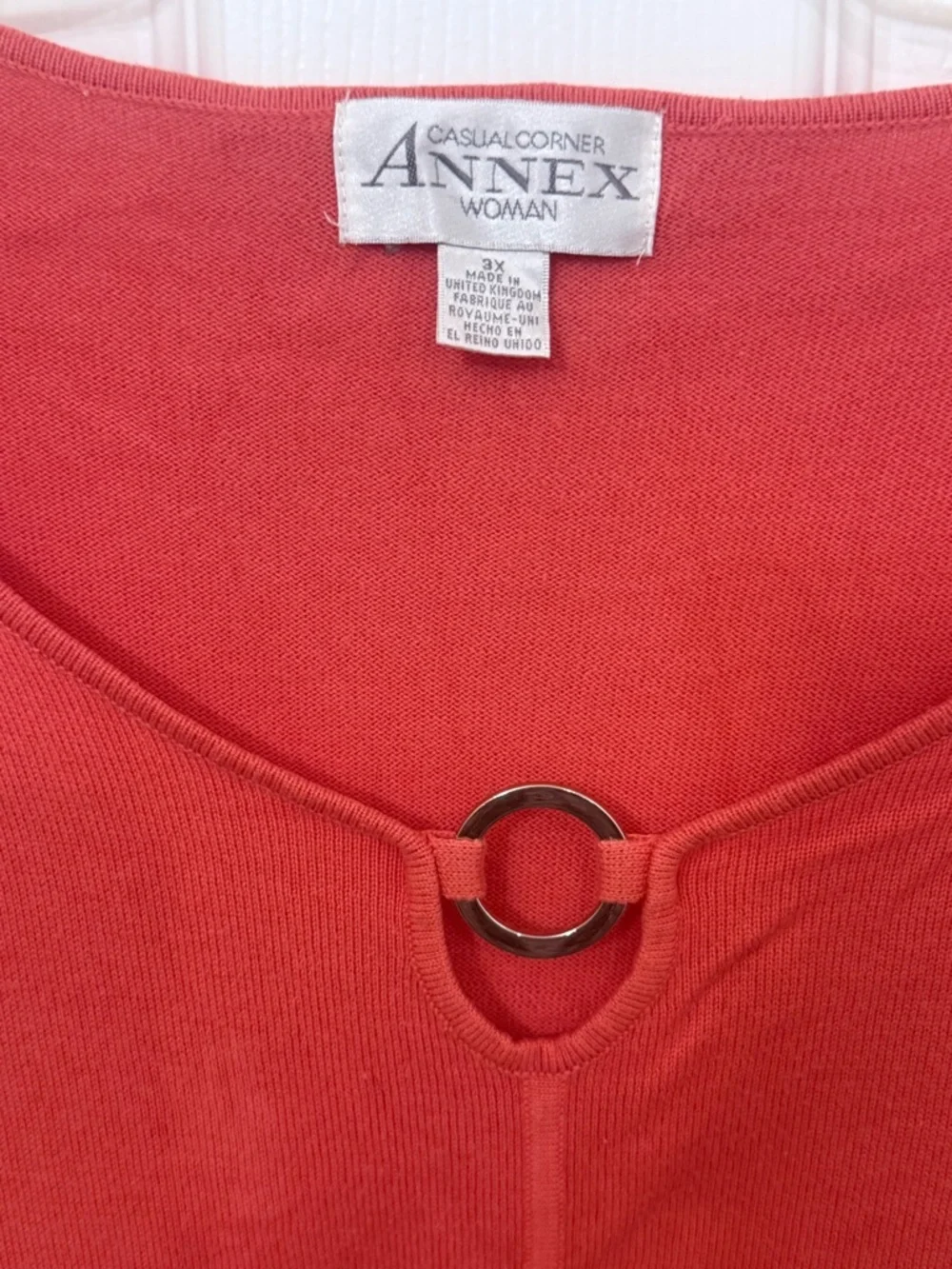 ANNEX Women's Rust Short-Sleeve Ring-Front Tee - Picture 2 of 3